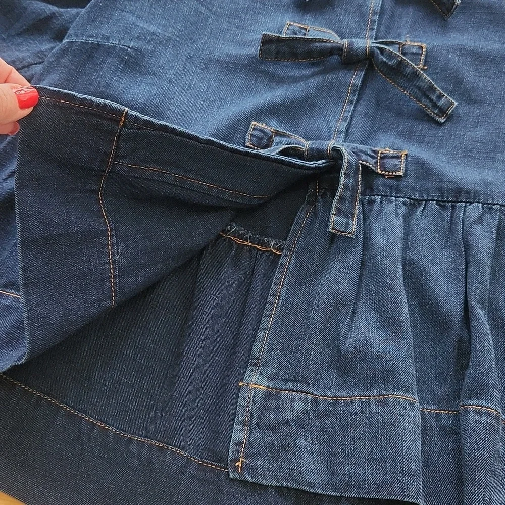 Velvet Heart Lamont Calva Denim Bow Peplum Top Medium M - Picture 12 of 16